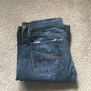 7 for all mankind orange rhinestone detail jeans